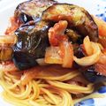 あゆ☆あゆ's cooksnap of when they made 揚げナスとベーコンのトマトソース♪パスタ.