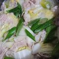 chef RIE's cooksnap of when they made 白だしで、豚バラ肉＆白菜＆白ネギの鍋物.