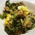 maruru-nn's cooksnap of when they made 牛肉ほうれん草のマスタード卵炒め.