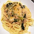 クック02V0Q9☆'s cooksnap of when they made ツナとほうれん草の和風クリームパスタ.