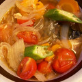 norittya's cooksnap of when they made 夏風邪☆オクラとトマトと鱈のスープ仕立て.