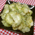 tokotann's cooksnap of when they made ワタも丸ごと♡やみつきゴーヤのかき揚げ♡.
