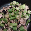 monchi77's cooksnap of when they made オクラと鶏ひき肉のさっと煮.