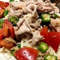 G☆Ponchi's cooksnap of when they made アレンジそうめん～おくらトマトそうめん.