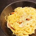 keko2480's cooksnap of when they made 全卵・牛乳・ベビーチーズのカルボナーラ.