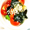 beroneete's cooksnap of when they made 生わかめ＋きゅうり＋ミニトマトのサラダ.