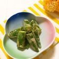 メルティローズ's cooksnap of when they made オクラのかつお節マヨポン酢和え.