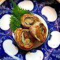 mugiyoshi's cooksnap of when they made 豚バラ肉のぐるぐるシソ巻き.