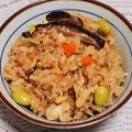ハチそば粉's cooksnap of when they made 簡単☆鶏と椎茸の炊き込みご飯.