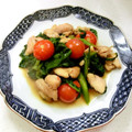 あっこ姉's cooksnap of when they made つるむらさきと鶏もも肉のニンニク炒め.