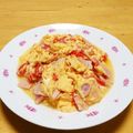 ドルフィンサーモン's cooksnap of when they made トマトとベーコン入りスクランブルエッグ.