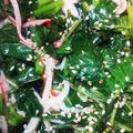 クック8YQSKM☆'s cooksnap of when they made モロヘイヤとカニかまのおひたし.