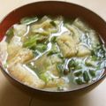 きらり流れ星's cooksnap of when they made 小松菜と油揚げのお味噌汁.