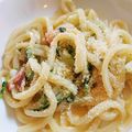 evergold's cooksnap of when they made カルボナーラうどん.