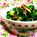yangpa's cooksnap of when they made 胡瓜とわかめとカニカマの酢の物☆.
