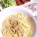yukkoring's cooksnap of when they made ☆牛乳•卵でまぜるだけ簡単カルボナーラ☆.