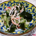 クック6DDPP8☆'s cooksnap of when they made カニカマとキュウリとワカメの酢の物.