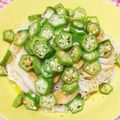 ♪りん０２♪'s cooksnap of when they made オクラと蒸し鶏のオリーブオイル醤油素麺.