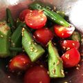 Hanachan13's cooksnap of when they made オクラとトマトの塩昆布合え.