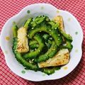 ＊れいぴん＊'s cooksnap of when they made ゴーヤと焼き揚げ入り甘酢タレ和え.