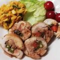 ちかﾁｬﾝ☆'s cooksnap of when they made 簡単　クリスマスチキンロール　炊飯器で.