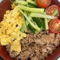 ほしちゃろ's cooksnap of when they made 豚ひき肉で♡簡単そぼろご飯♡（二色丼）.