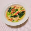 まあまま☆0403's cooksnap of when they made 小松菜とカニカマの玉子とじ.