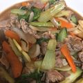 さとかげつん's cooksnap of when they made チンゲン菜を使った野菜豚バラしょうが炒め.