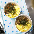 ぶちママ一姫二太郎's cooksnap of when they made ひまわり♪豚そぼろとたまごの三色丼.