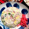sumomokaka's cooksnap of when they made ベーコンとネギのシンプル卵炒飯.
