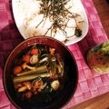 minotan's cooksnap of when they made なめこ小松菜つけそうめん.
