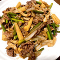 ♡mio1216♡'s cooksnap of when they made 簡単☆牛肉ニンニクの芽まいたけ和風炒め.