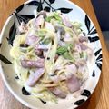 トムトム★'s cooksnap of when they made アスパラしめじベーコンクリームパスタ.
