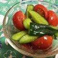 いちごスロータクシー's cooksnap of when they made 材料4つで簡単 トマトと胡瓜の塩麹漬け.