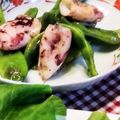 banbonmama's cooksnap of when they made イカ＆インゲンのガーリックソテー.