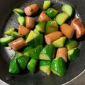 shiirao's cooksnap of when they made 3分で！キュウリとウインナー炒め.