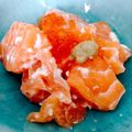 sumomokaka's cooksnap of when they made 塩麹でサーモンお刺身。.