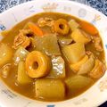 ☆３匹の子ぶた☆'s cooksnap of when they made 竹輪コンニャク入り☆母のカレーライス♪.