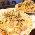 ShOkOtArO✰'s cooksnap of when they made 白舞茸とシーフードのクリームパスタ.