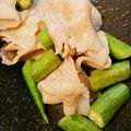 クックJMXHYH☆'s cooksnap of when they made わさび醤油で☆オクラと豚バラのとろろ丼.