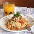 猫好きライダー's cooksnap of when they made しらす＆大葉＆トマトの冷製パスタ♪.