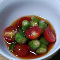 和☆2049's cooksnap of when they made オクラとトマトの酢醤油和え.