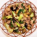 亜矢佳's cooksnap of when they made 豚肉と茄子とチンゲン菜の味噌炒め.