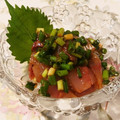 〜みみ〜's cooksnap of when they made あじのお刺身♪旨辛和え.