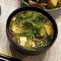 ちゃぴ♥'s cooksnap of when they made ほうれん草と椎茸のお味噌汁〜赤だしver.