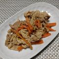 ジョングレ's cooksnap of when they made 豚肉と人参のごま味噌きんぴら.