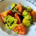＊キーツニャン＊'s cooksnap of when they made 簡単♪小鉢 アボカドとトマトの塩昆布和え.