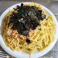 ebipeco's cooksnap of when they made 簡単鮭マヨパスタ.