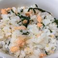 amileamila's cooksnap of when they made ✿炊飯器で鮭と大葉の炊き込みご飯✿.