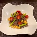 名波はるか's cooksnap of when they made 牛肉・アスパラ・卵のオイスターソース炒め.
